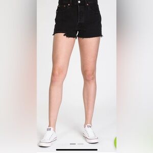 Levi's 501 Womens Shorts Black
Distressed Denim High Rise Frayed
Hem Size 29